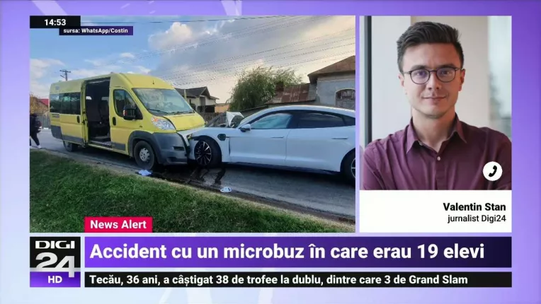 Accident cu un microbuz scolar plin cu elevi in Prahova. A fost activat Planul rosu de interventie