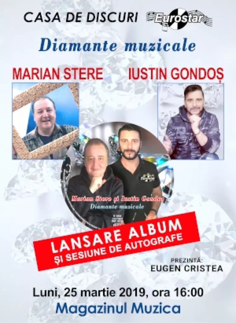 Albumul Diamante muzicale, aparut la Casa de Discuri Eurostar, se lanseaza astazi la Magazinul Muzica