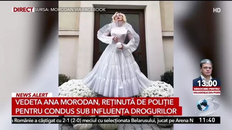 Ana Morodan a fost retinuta, dupa ce a fost prinsa la volan sub influenta drogurilor si a alcoolului