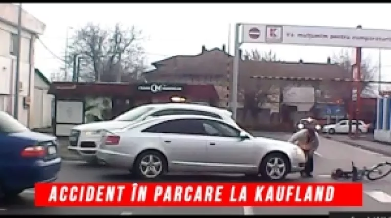 Calarasi: Un biciclist luat pe capota masinii, dar soferul e ingrijorat de starea masinii, nu de omul lovit!