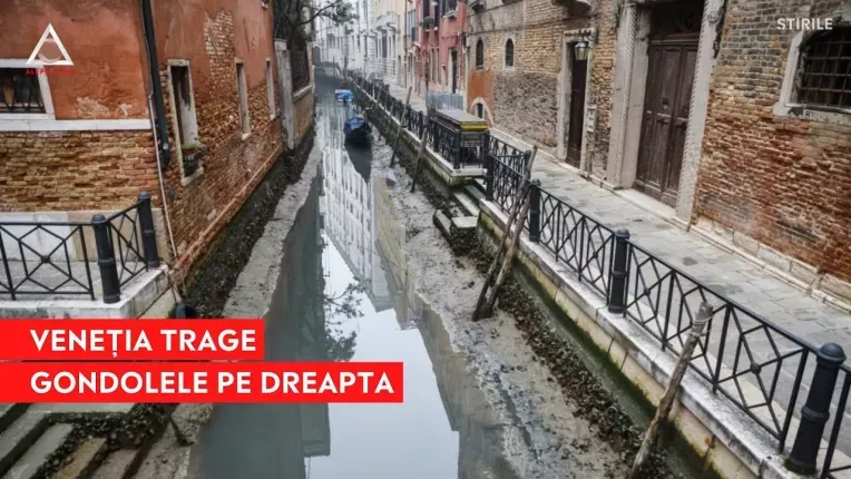 Canalele au secat in Venetia din cauza secetei