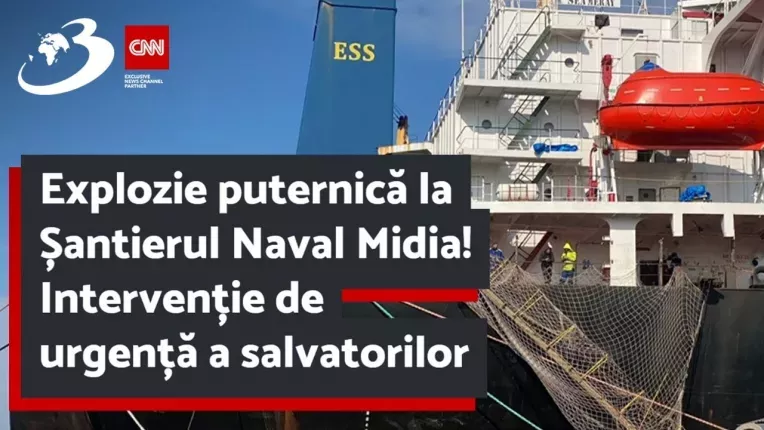 Explozie puternica la Santierul Naval Midia! Interventie de urgenta a salvatorilor