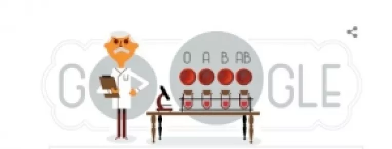 Google il omagiaza cu un doodle pe descoperitorul grupelor de sange Karl Landsteiner, laureat al premiului Nobel