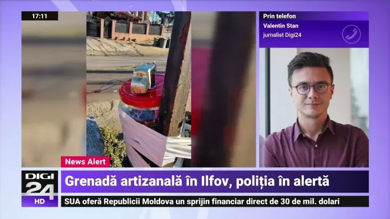 Grenada agatata de gard, in Sintesti. Au fost chemati pirotehnistii si mascatii