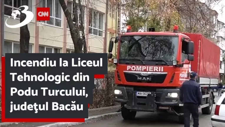 Incendiu la Liceul Tehnologic din Podu Turcului, judetul Bacau