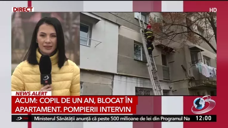 Misiune de salvare la Vaslui pentru un bebelus, ramas blocat in locuinta