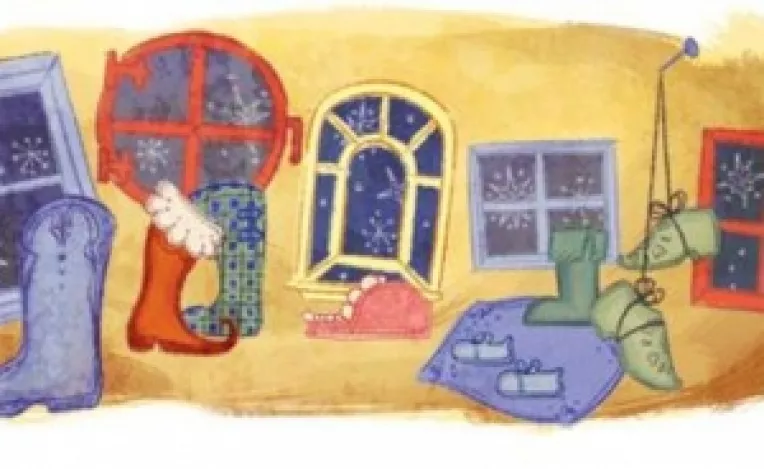 Mos Nicolae: Google.ro are un logo cu ghetute si ferestre prin care se vad fulgi de nea