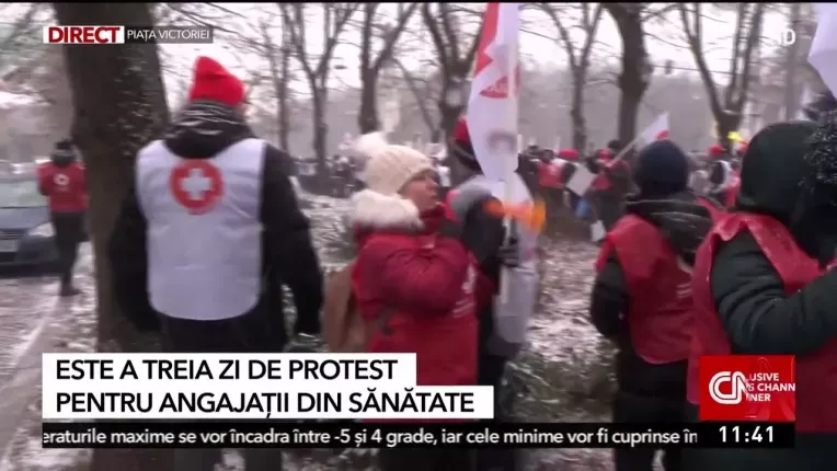 Protest masiv al angajatilor din sanatate, in Bucuresti. Ministrul Muncii asigura un eventual dialog