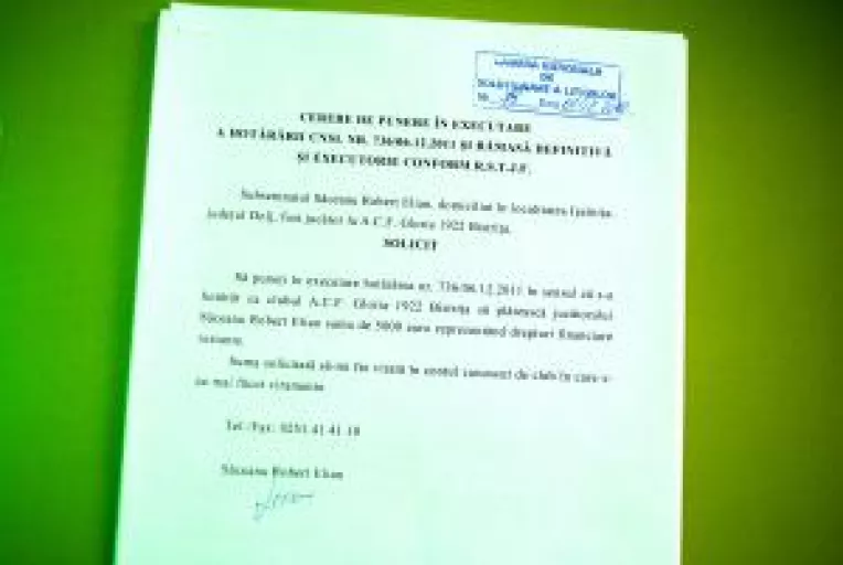 Saceanu, in "razboi" cu Gloria Bistrita