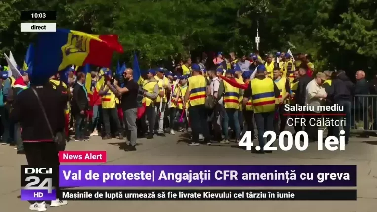 Sindicatele CFR protesteaza azi la Ministerul Transporturilor