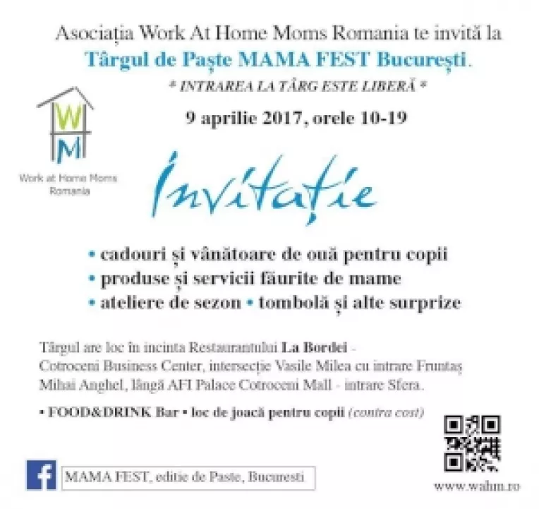 Targ de Paste organizat de Asociatia Work At Home Moms, in incinta restaurantului BORDEI, de langa AFI Palace Cotroceni Mall